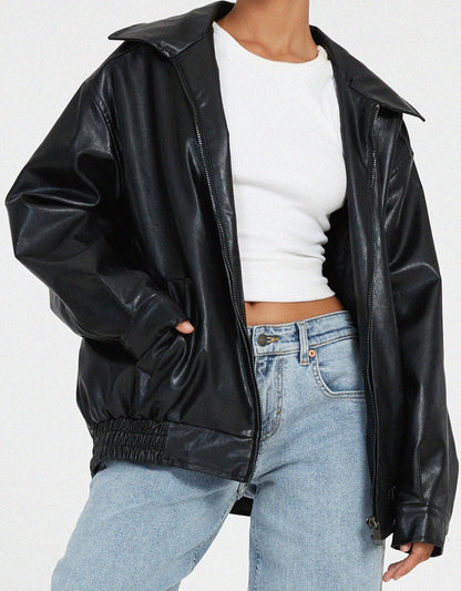 Ivy | Veste Femme Oversize en Simili Cuir