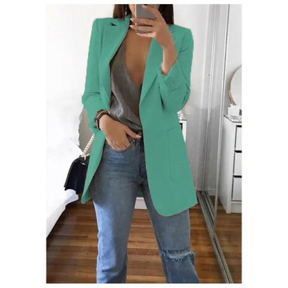 Blazer long pour femme couleur kaki automne MODA