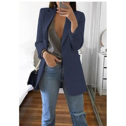 Blazer long pour femme couleur kaki automne MODA