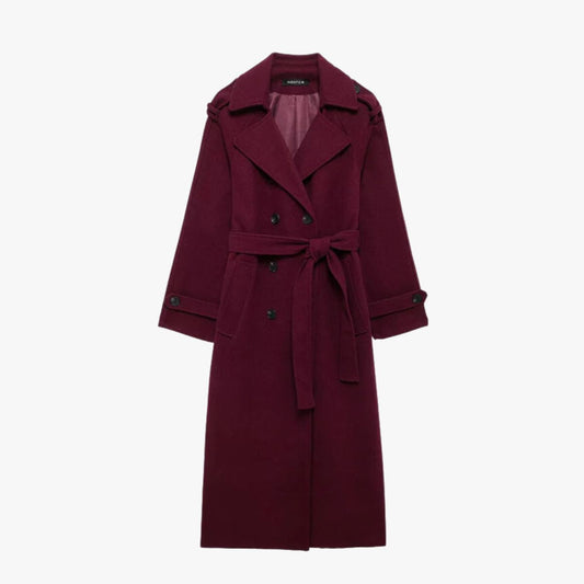 Marlène | Manteau Long Ceinturé Élégant pour Femme