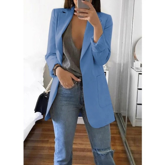 Blazer long pour femme couleur kaki automne MODA