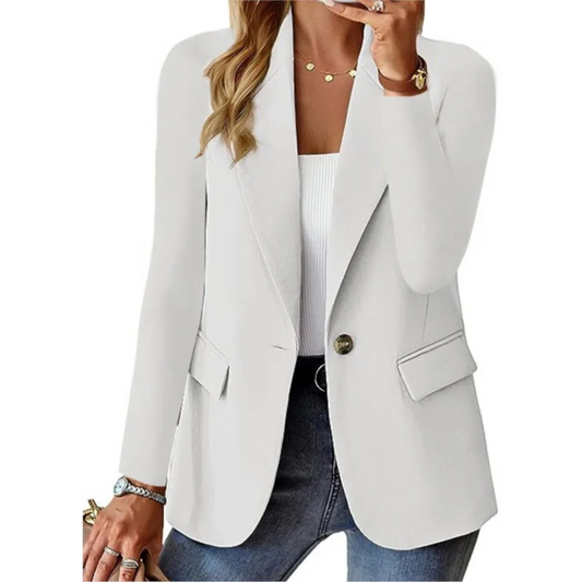 Blazer décontracté à manches longues et poche slim pour femme avec boucle - Édition Automne