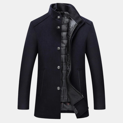 Léo | Manteau Homme En Laine Avec Col Montant