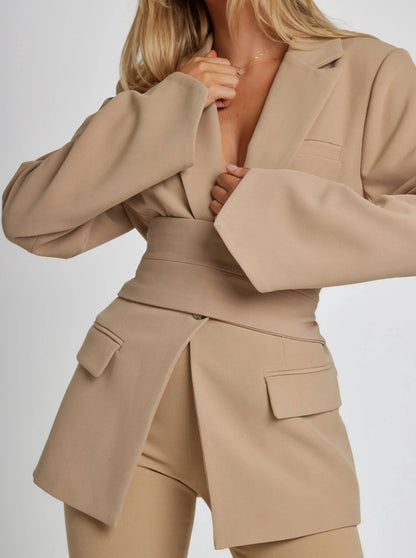 Anaé | Blazer pour Femme Ceinturé à Manches Évasées