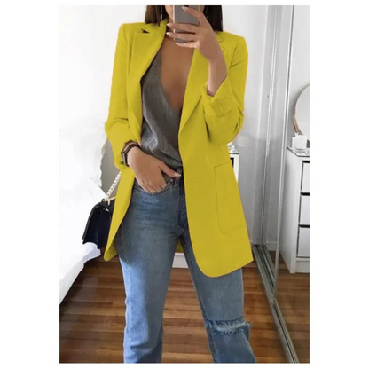 Blazer long pour femme couleur kaki automne MODA