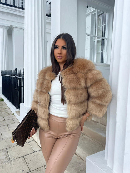 Lima | Manteau Femme en Fausse Fourrure Matelassée