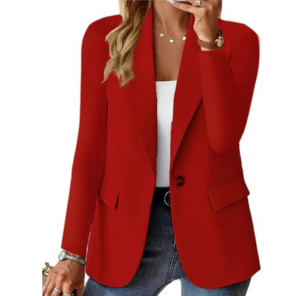 Blazer décontracté à manches longues et poche slim pour femme avec boucle - Édition Automne