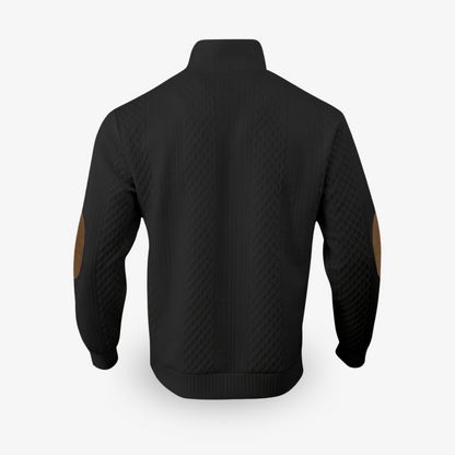 Mathias | Pull chaud texturé en maille premium à col boutonné
