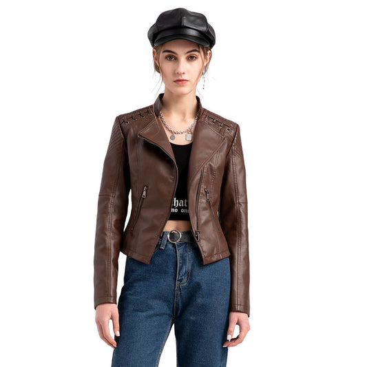 Veste en cuir d'agneau pour l'automne