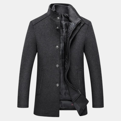 Léo | Manteau Homme En Laine Avec Col Montant