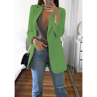 Blazer long pour femme couleur kaki automne MODA