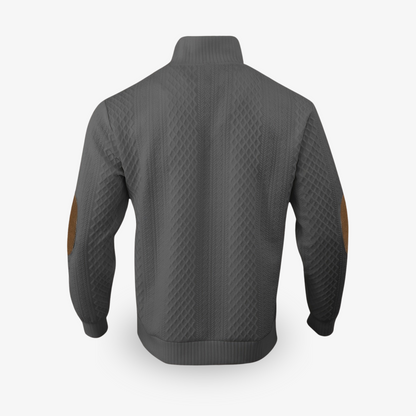 Mathias | Pull chaud texturé en maille premium à col boutonné