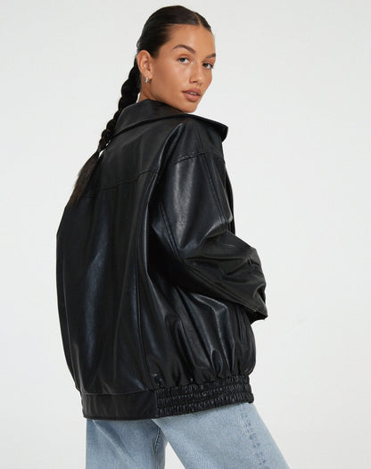 Ivy | Veste Femme Oversize en Simili Cuir