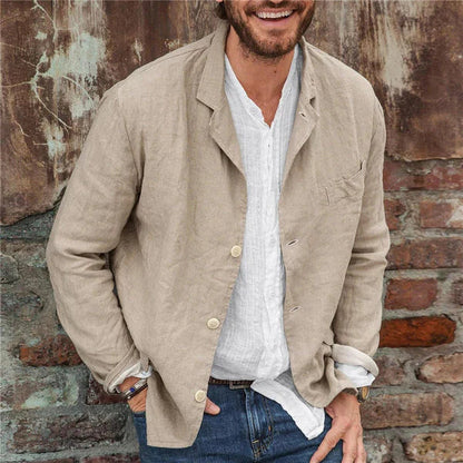 Veste légère en coton et lin pour hommes : Confort et style automnal