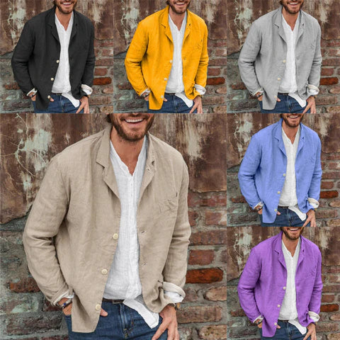 Veste légère en coton et lin pour hommes : Confort et style automnal