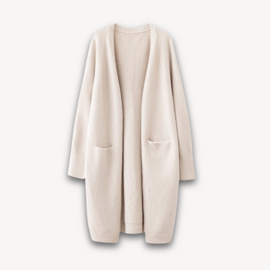 Vero – Dames Cashmere Cardigan – Open Front – Lang Model