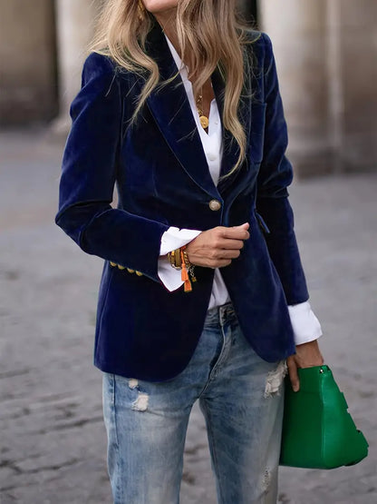 Blazer Élégant en Velours - Chic et Confortable