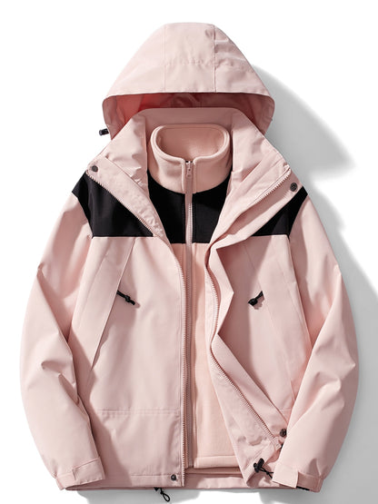 Heidi-Mode | 3-in-1 Fleece-Winterjacke mit Kapuze für Damen
