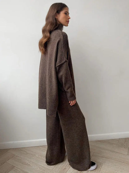 Nayla | Ensemble Maille pour Femme Oversize - Pull + Pantalon Large