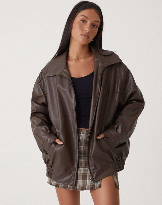 Ivy | Veste Femme Oversize en Simili Cuir